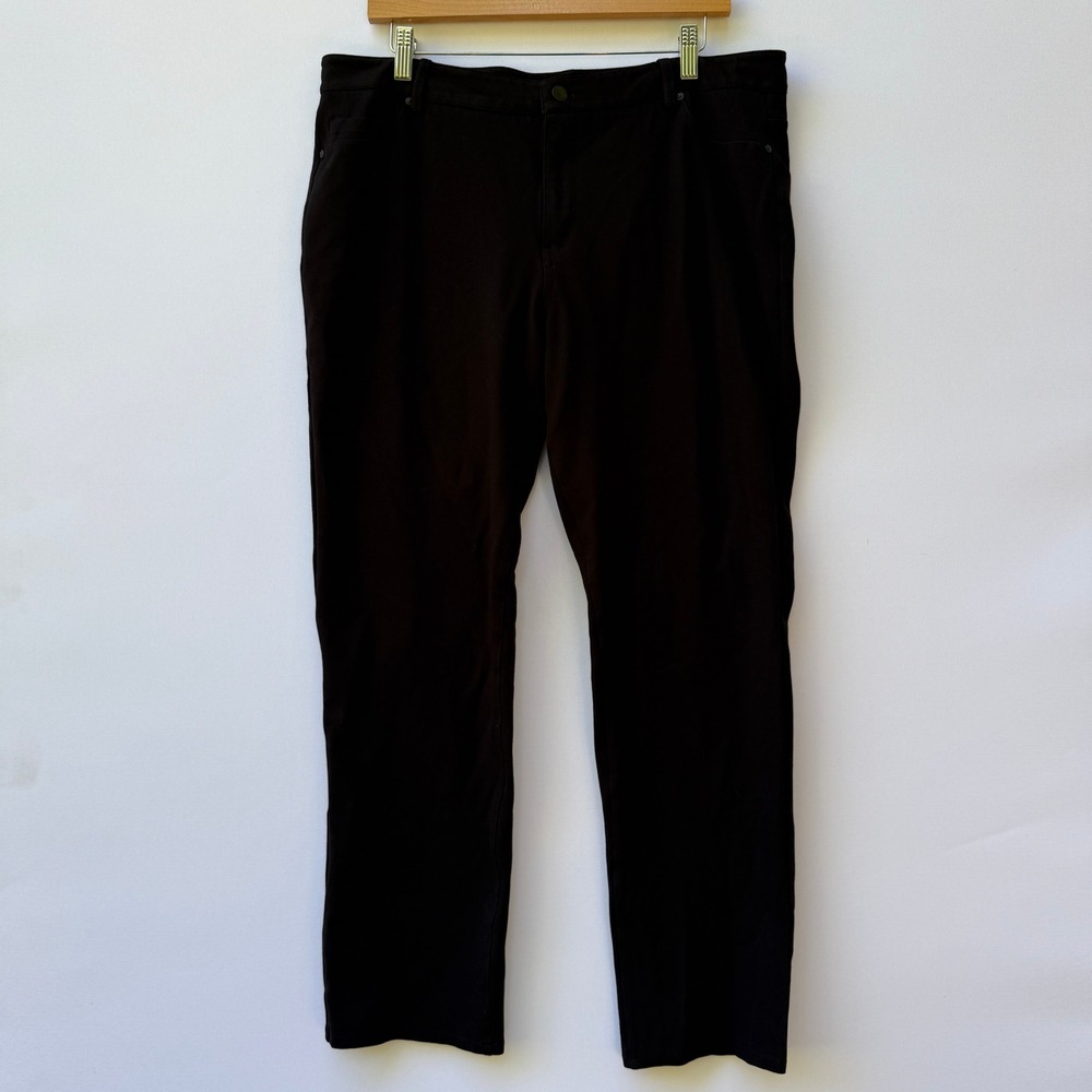 DKNY Jeans Womens XL Black Pants Ponte Knit Stretch Casual Career Trousers